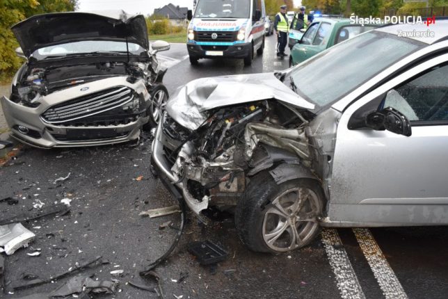 Wypadek samochodowy w Podzamczu